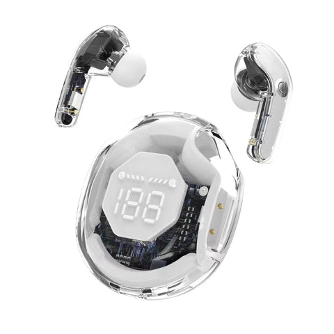 Air 39 Wireless Earbuds, Transparent Display, ENC Noise Cancellation Bluetooth 5.3 Gaming Earbuds